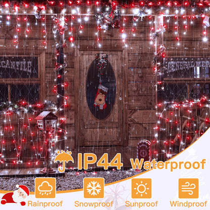 Ollny Icicle Lights for Outside 504LED 41FT, Red and White Christmas Light with Remote 8Modes Timers Waterproof, Plug in Connectable Hanging Lights for Outdoor Indoor House Roof Holiday