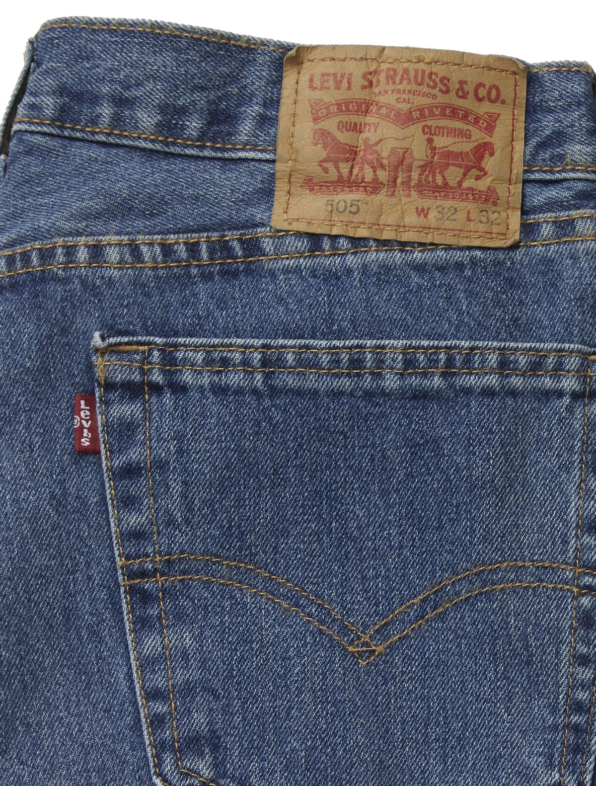 Levi's Men's 505 Regular Fit Jeans (Also Available in Big & Tall), Medium Stonewash, 34W x 32L