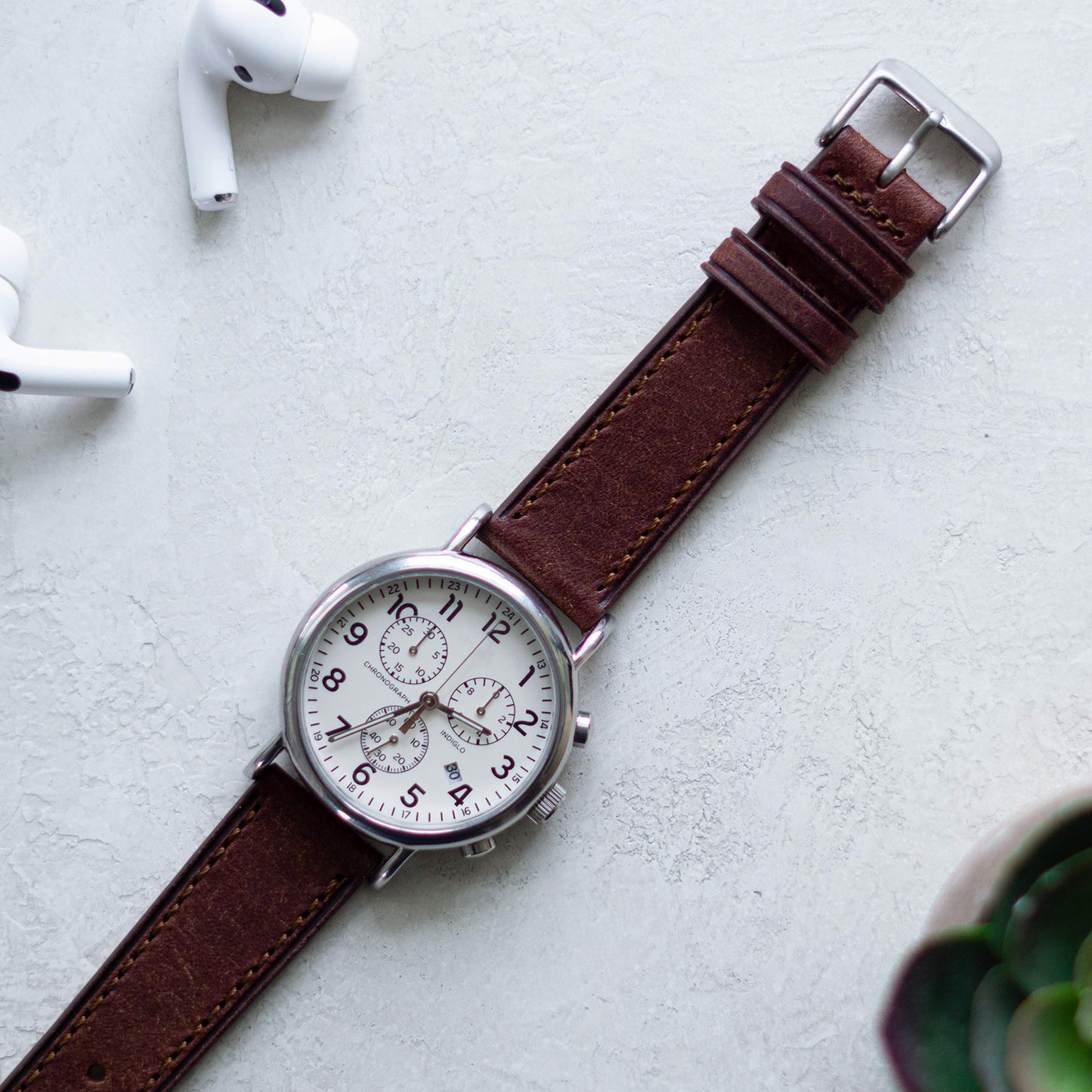 Benchmark Quick Release Leather Watch Band - Premium Italian Full Grain Leather Watch Straps for Men & Women (Dark Brown, 22mm)