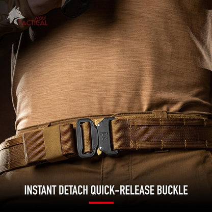 WOLF TACTICAL Molle Duty Belt - Molle Quick Release Gun Belt, XL, OD Green