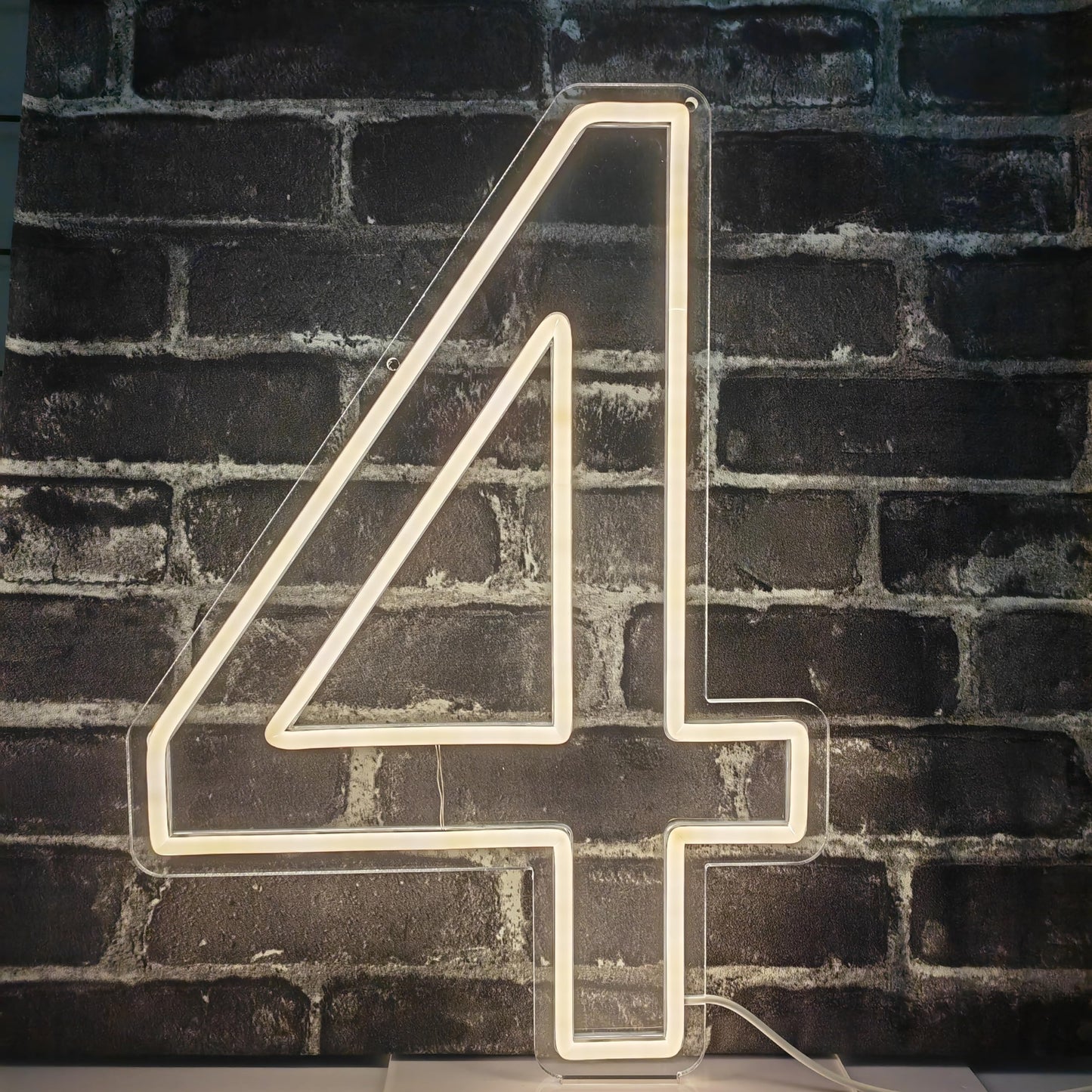 Neon Signs Number 4 Birthdays Decor Neon Lights Party USB Plus Battery Case Light up your baby's birthday with our Neon Number Four Sign (Number 4-Warm White)