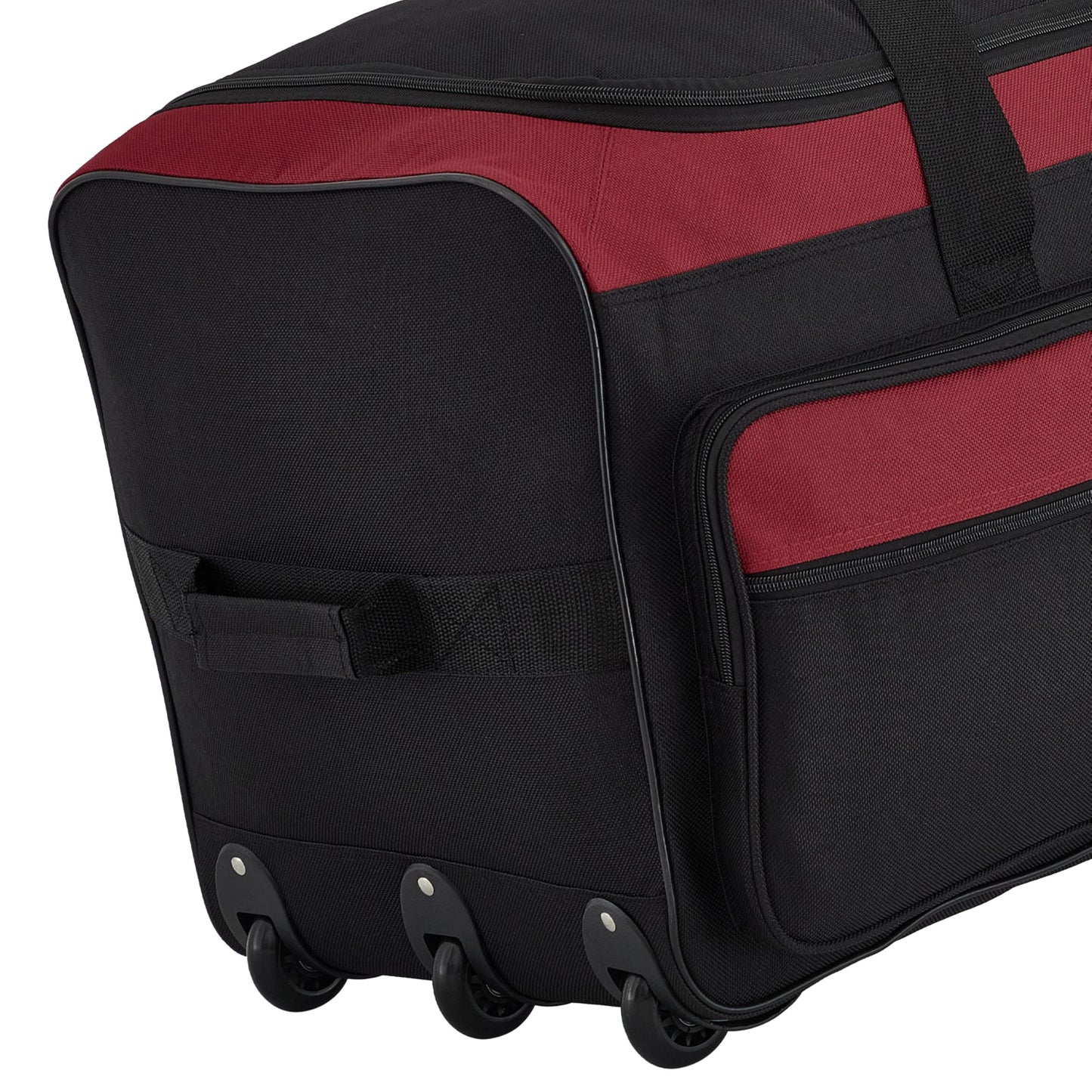 Travelers Club 36" Asgard 3-Wheel Rolling Duffel Bag ,Black and Red