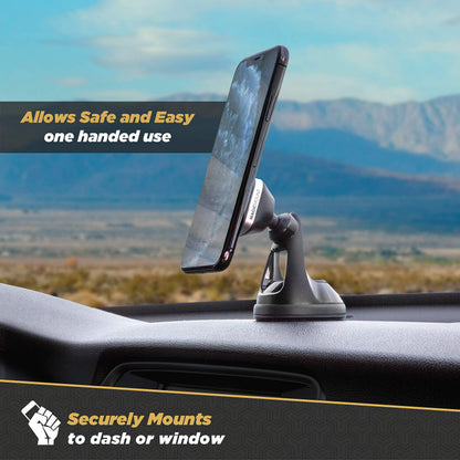 Scosche MMWSM-2PKXCES0 MagicMount Select Magnetic Car Phone Holder Mount for iPhone and Android - 2 Pack - Secure Magnetic Cell Phone Mount for Car Window or Dash - Universal 360° Adjustable Head