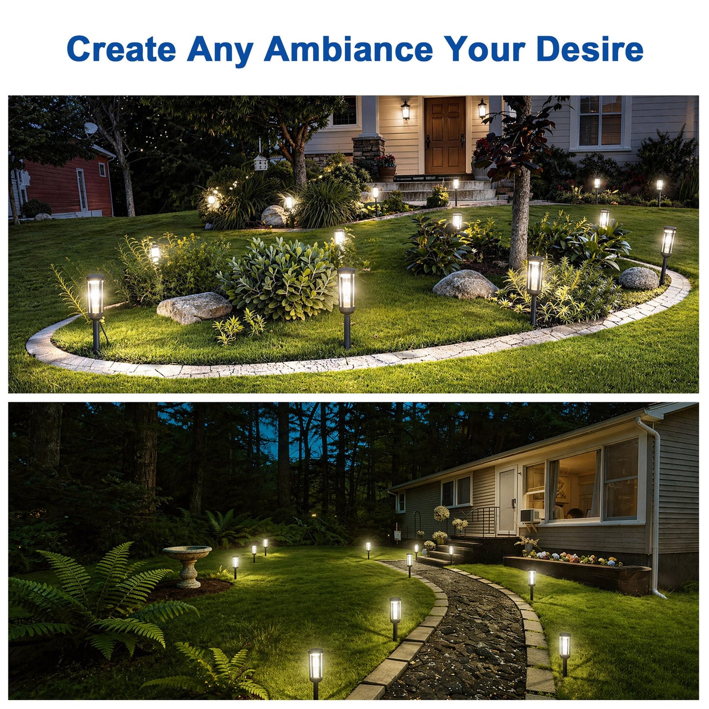 JEJOT Solar Pathway Lights Outdoor Waterproof IP65, 8 Pack Cool White Solar Walkway Lights, Auto On/Off Outdoor Light for Lawn Garden Patio Driveway Decor Landscape Lighting