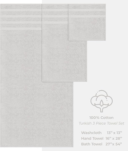 American Soft Linen Premium 3 Piece Towel Set, 1 Bath Towel 1 Hand Towel 1