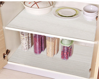 Shelf Liners for Kitchen Cabinets 10 Inch Wide X 20 Ft Non Adhesive Cabinet Drawer Liner Clear Non Slip Waterproof Shelves Liner for Refrigerator Closet Cupboard Pantry Bathroom