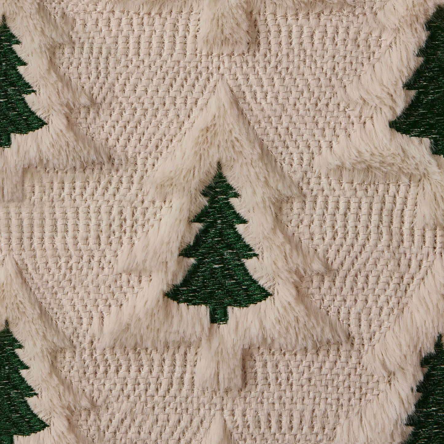 Allorry Christmas Pillow Covers 18x18 Set of 2 Beige Double Xmas Tree Pillow Covers Soft Plush Faux Fur Christmas Decorations for Xmas Winter Holiday Home Bedroom Sofa Cushion Cases PT-008C18
