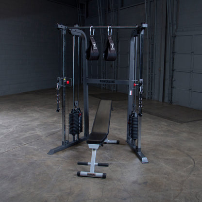 Body-Solid Powerline (PFT100) Cable Crossover Exercise Machine for Home & Commercial Gym, Functional Training Center with Dual 160lbs. Weights Stack for Cable Workout