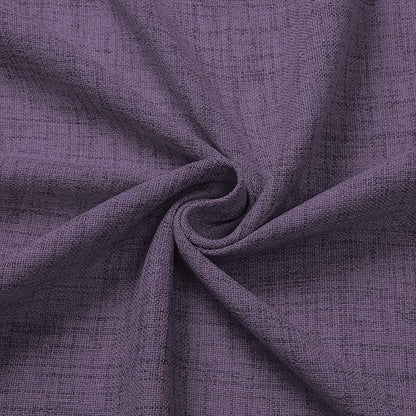 Tollpiz Short Linen Curtains Living Room Rod Pocket Semi Sheer Curtain Burlap Light Filtering Thick Linen Drapes for Bedroom, 54 x 54 inches Long, Royal Purple, Set of 2 Panels