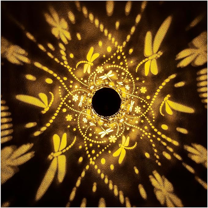 Dragonfly Solar Lanterns Outdoor Waterproof Hanging Solar Lights Dragonfly Gifts for Women Men Metal Decorative LED Dragonfly Lanterns for Garden Decor,Yard,Patio,Lawn,Tabletop,Pathway,Landscape