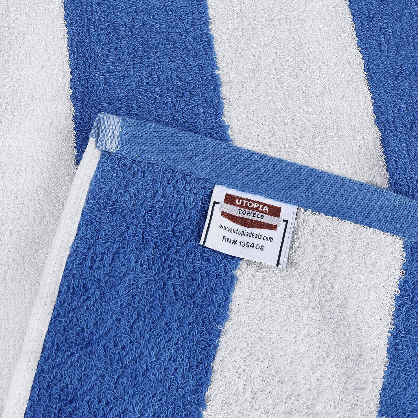 Utopia Towels Pack of 2 Oversized Cabana Beach Towels, 35 x 70 Inches 100% Ring-Spun Cotton Jumbo Bath Sheet, Highly Absorbent, Super Soft & Quick-Dry Towel for Beach, Pool and Bath (Blue)