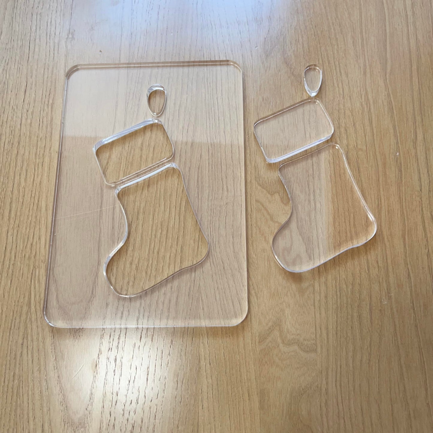 Christmas Router Template for Lanterns, 5.5 x 8 inches, Acrylic Holiday Woodworking Templates (Stocking)
