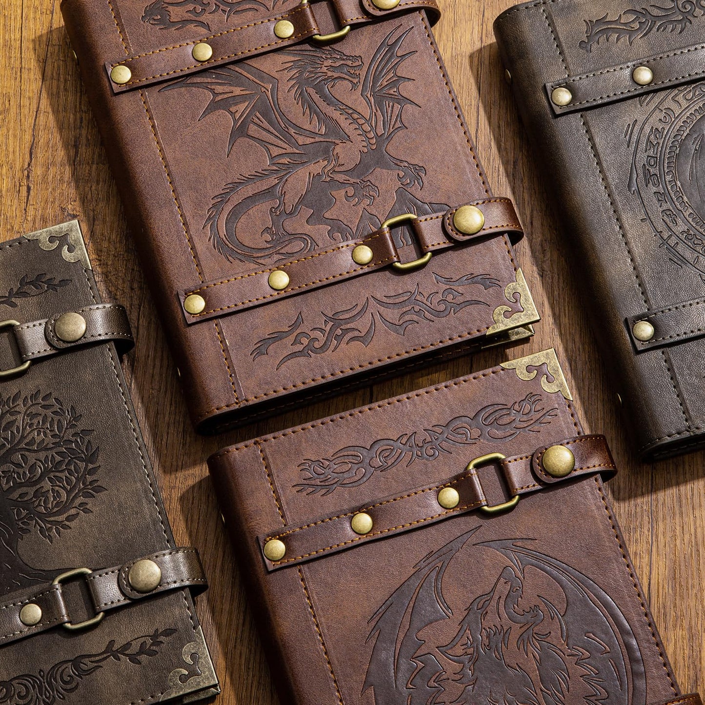 DDFE 4 Pocket Card Binder for 240 Cards,Premium Trading Card Binder,Portable Card Collection Binder,Collector Card Album,Card Folder For MTG,CG,Sports Cards,Game Cards(x3-Dragon Totem-Khaki)