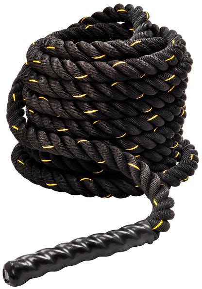 Fitvids Battle Rope 1.5Inch 2 Inch Diameter Poly Dacron 30 FT – 40 FT – 1.5-Inch, 50FT – Black