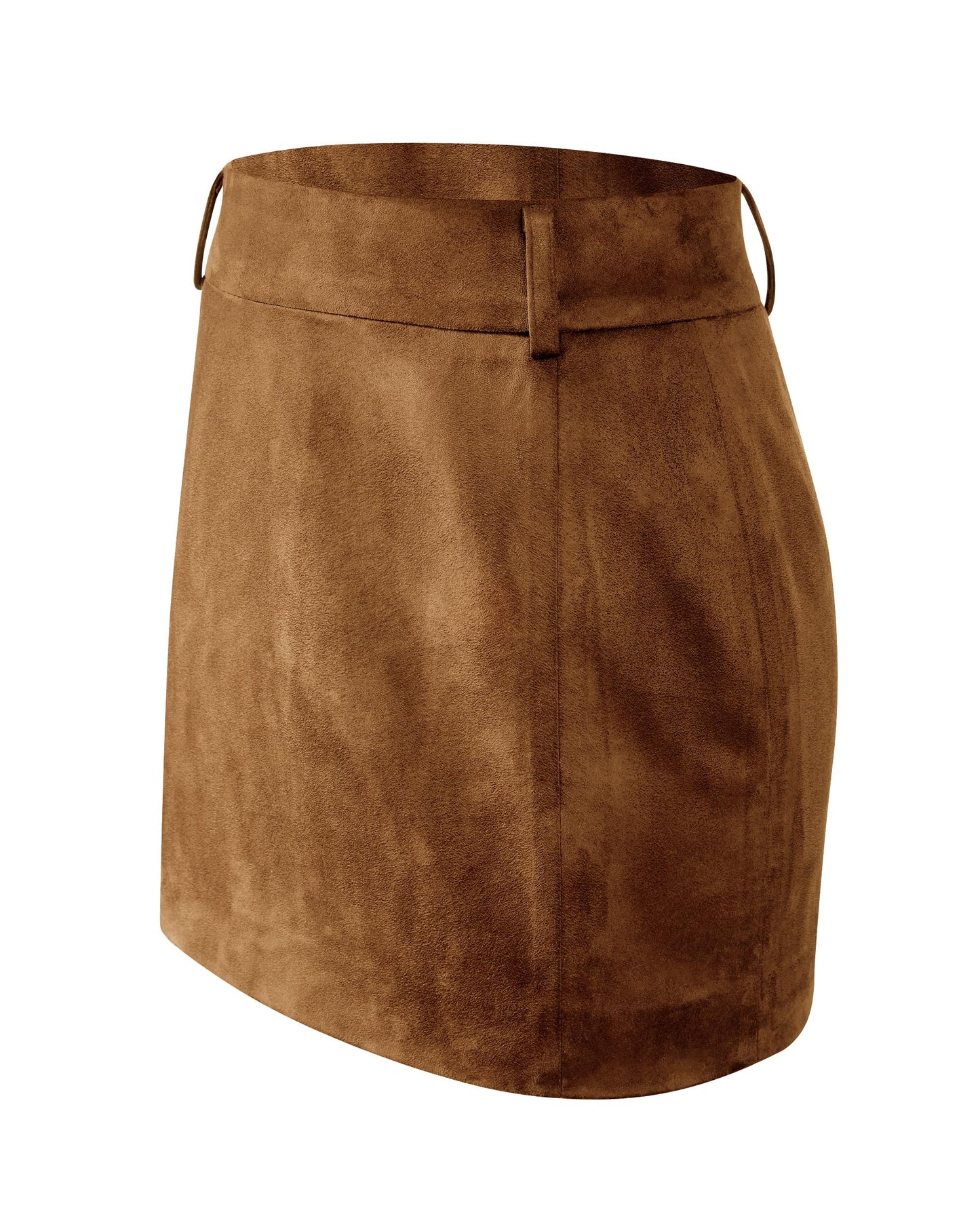 JW PEI Women's Grace Faux Suede Crop Top and Mini Skirt Set - Camel