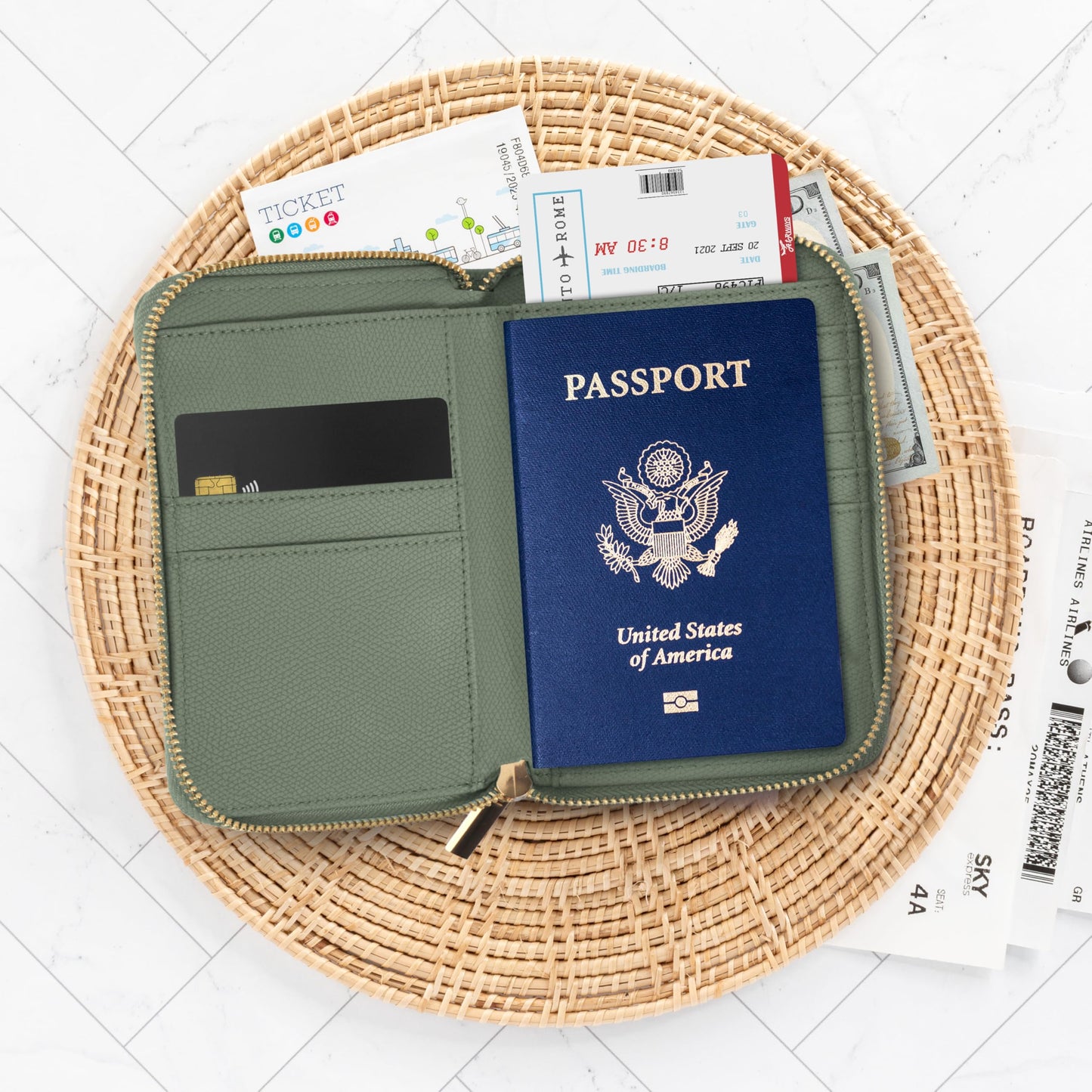 Beautiful Passport Holder for Travel with Wristlet Strap - All-in-One Wallet for Women with Card Slots and Tassel Keychain - Perfect RFID Blocking Case to Keep Your Travel Documents Organized & Safe