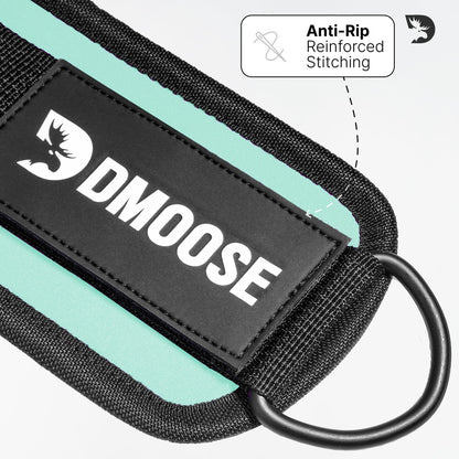 DMoose Ankle Strap for Cable Machine - One Size Fit with Premium Padding, Workout Kickback Ankle Cuffs, Ankle Bands for Working Out, Booty Workouts, Leg Extension, Hip Abductors & Lower Body Exercises