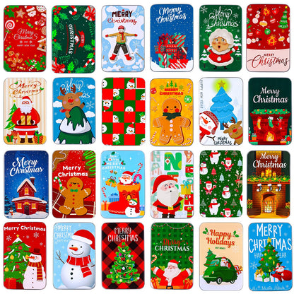 MGparty 24 PCS Christmas Gift Card Tin Boxes with Lids, Small Metal Holiday Gift Card Holders for Candy Cash Jewelry, Bulk Xmas Stocking Stuffers & Christmas Party Favor Gift Set