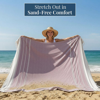 LANE LINEN Picnic Mat for Beach Vacation Essentials - Large Outdoor Blanket,Quick Dry and Pre-Washed, Soft Comfort, Perfect for Family Vacations, Park Relaxation, Sand Lounge – Wistful Mauve
