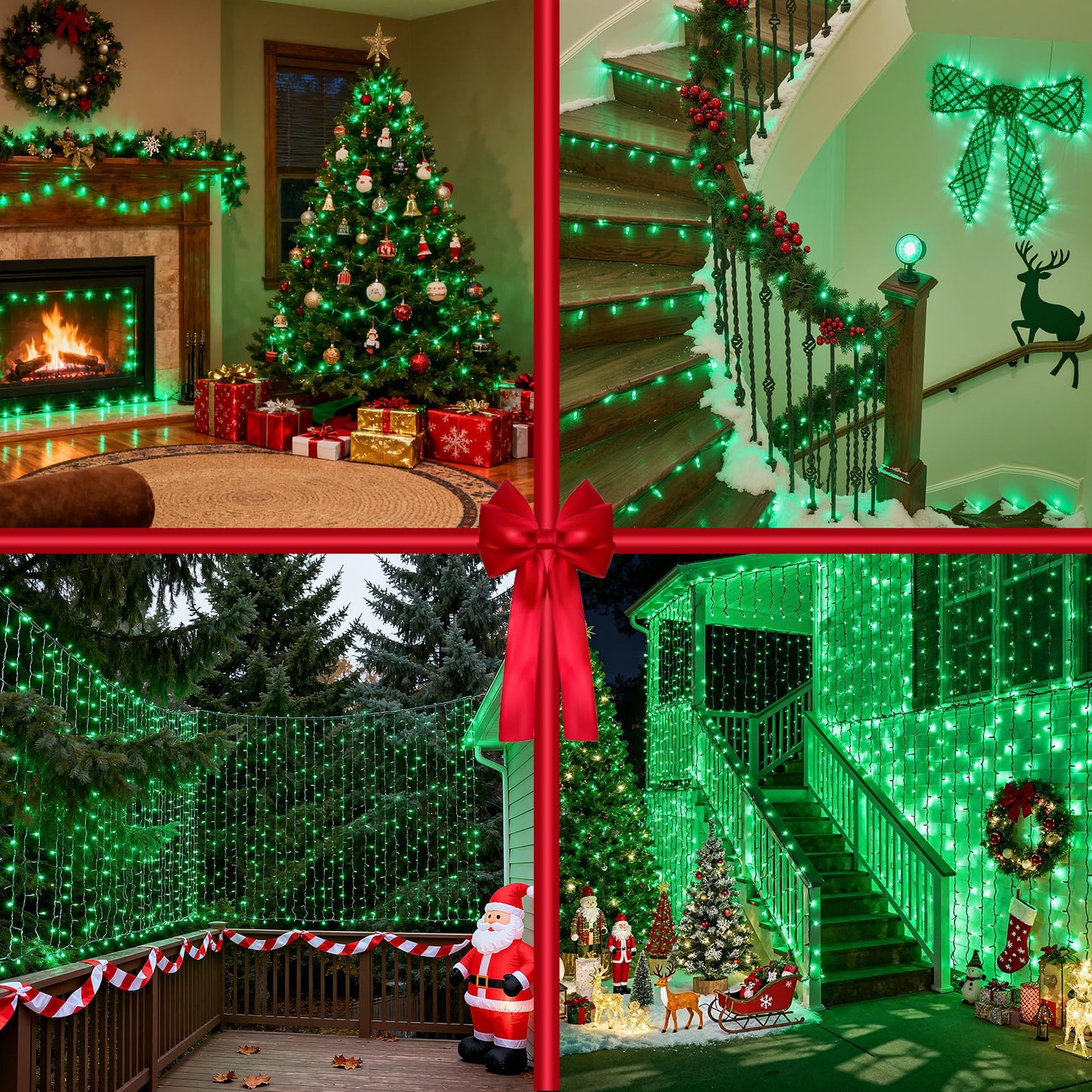 300 LED Christmas Tree Lights, St Patrick's Day Decorations Lights Indoor with Timer Memory & Dimmable & 12 Modes, 75FT Fairy String Lights for Outside Home Patio Party Easter Halloween, Green