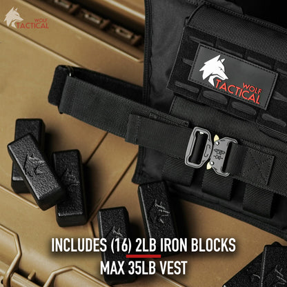 Wolf Tactical Men Weighted Vest - 35 LB Strength Training Tactical Weight Vest Tan