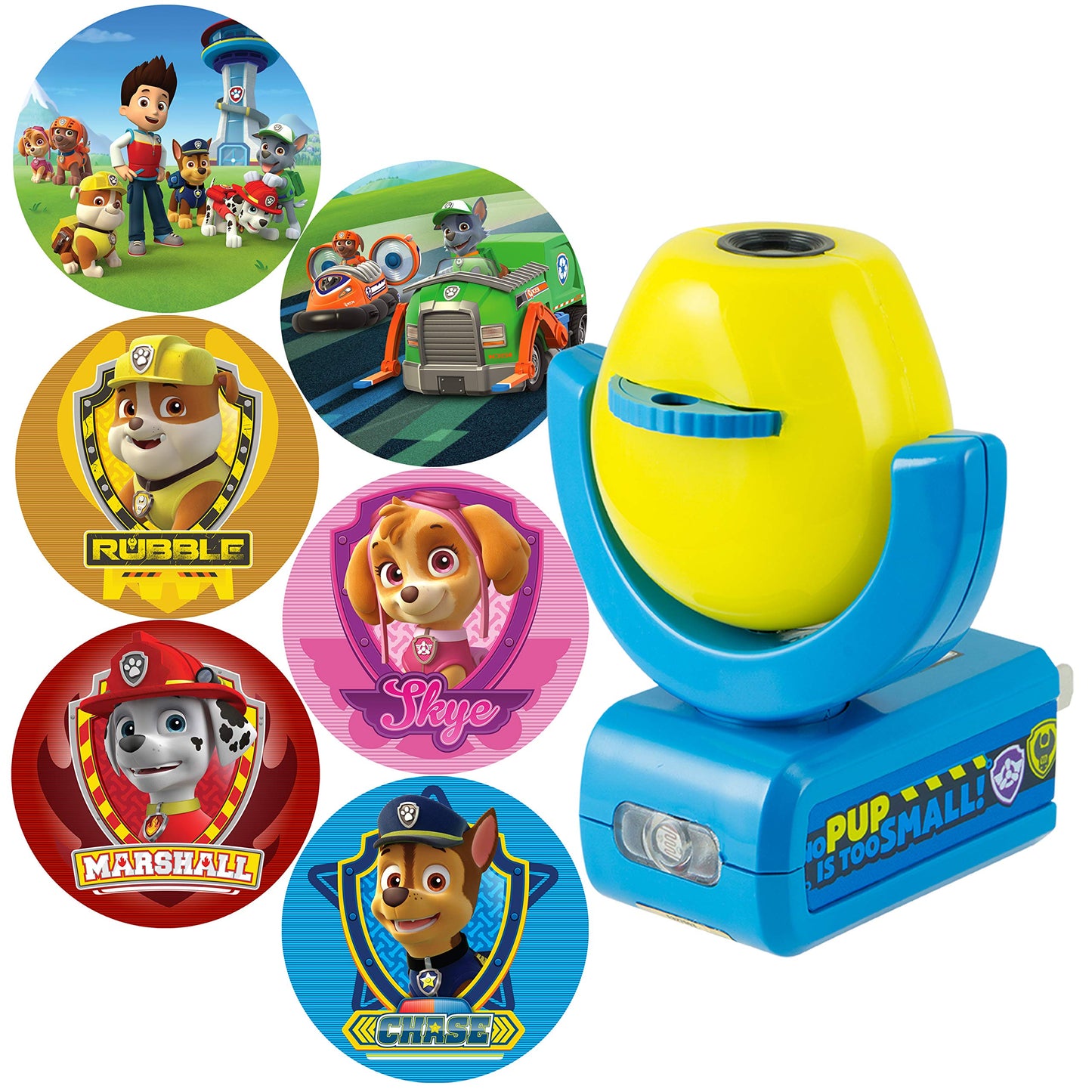 Projectables Paw Patrol LED Night Light Projector, Plug-In, Dusk-to-Dawn Sensor, Rubble, Chase, Skye, Marshall, Alex Porter, For Baby, Kids, Bedroom, Playroom, Nursery, Bathroom, 30605