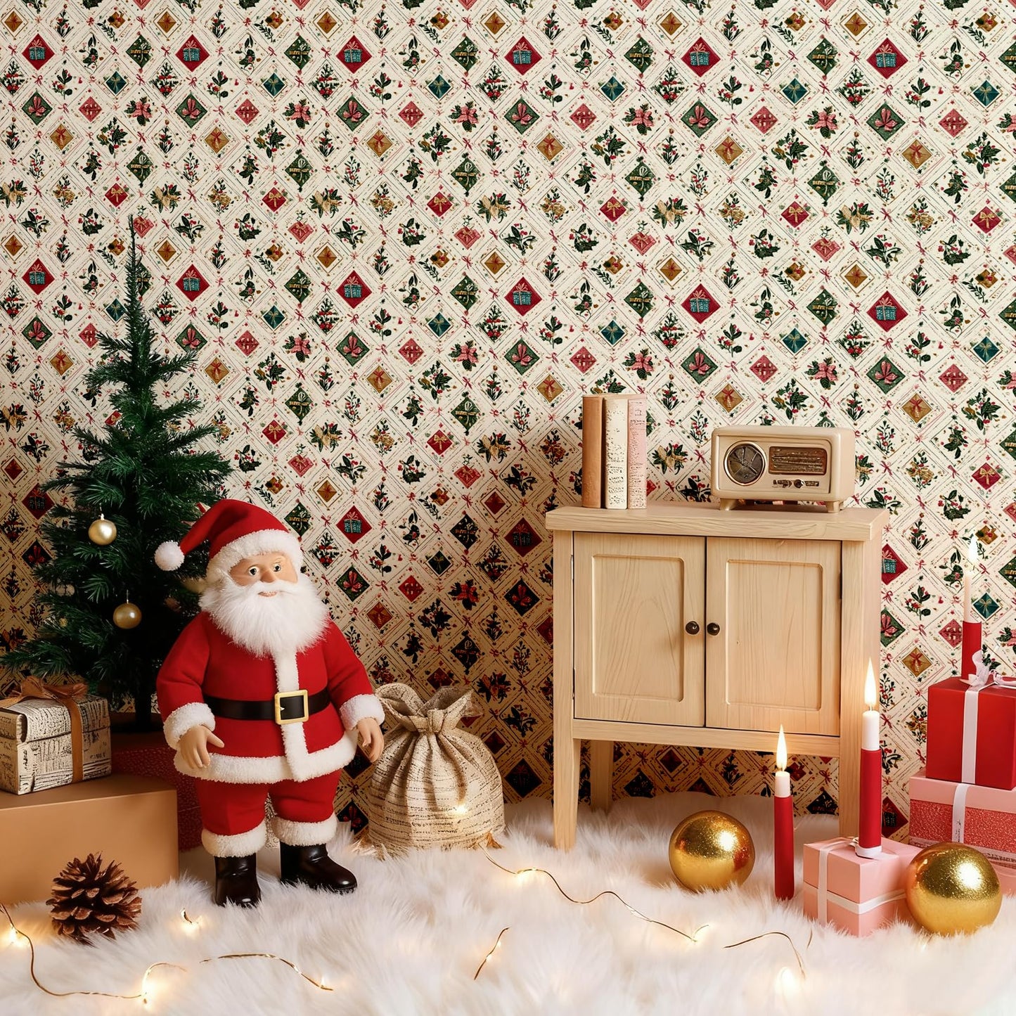 Kitico Peel and Stick Wallpaper – Self Adhesive Wall Paper for Walls, Waterproof Removable Contact Paper Roll for Everyday Home Décor & Christmas Gift Wrap Roll 17.3"x196.8"