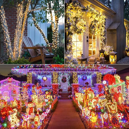 Color Changing Christmas Lights, 175ft 500 LED Warm White & Multicolor Christmas String Lights with Remote, 11 Modes Fairy Twinkle Lights Waterproof for Party, Garden, Home, Weddings, Xmas Tree Decor