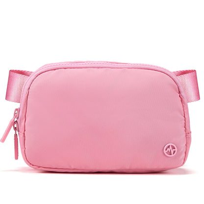 Pander Two Way Zipper Fanny Pack Nylon Everywhere Belt Bag for Women, Water Repellent Waist Packs, Crossbody Bags with Adjustable Strap (Black).