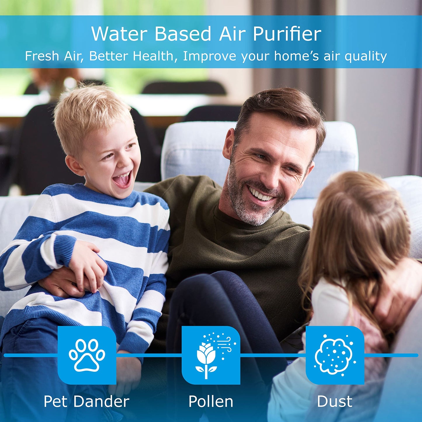 Sirena Twister Air Purifier (Black) - Water Filter Air Washer For Home and Office - Essential Oil Aroma Diffuser With LED Night light - Small Air Cleaner For Smoke and Pets