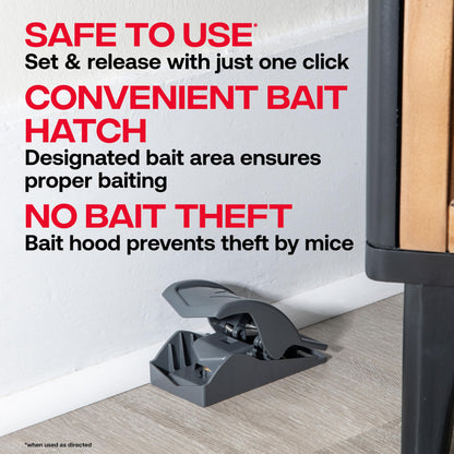Victor M070B Easy and Safe-Set Power Kill Mouse Trap Quick and Clean Rodent Disposal - 2 Reusable Mouse Traps