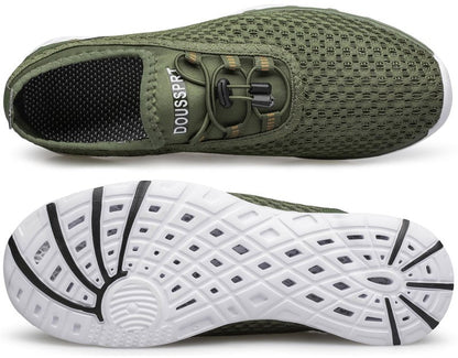 DOUSSPRT Men's Water Shoes Quick Drying Sports Aqua Shoes DarkGreen Size 11
