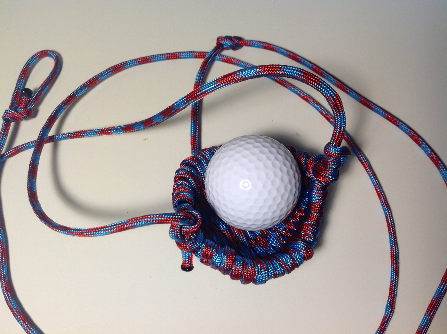 Paracord Shepherd Sling (Old-fashioned Slingshot) Handmade By David the Shepherd (Pacific Red)