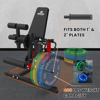 Leg Extension and Curl Machine, 3-in-1 Leg Machine with Adjustable Back, 800LB Capacity Leg Workout Equipment with Leg Holder for Small Spaces