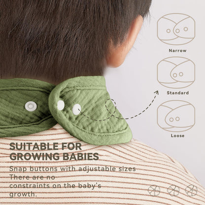 Wrrernsin Muslin Baby Bibs for Unisex Boys Girls, Cotton Drool Bib, Adjustable Newborn Bibs for Drooling and Teething