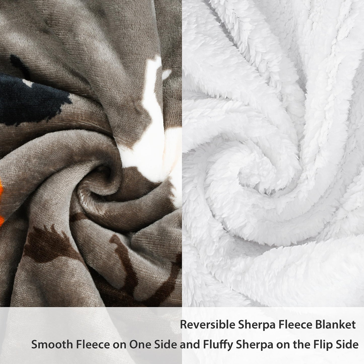 Catalonia Horse Print Sherpa Fleece Throw Blanket, Soft Mink Plush Couch Blanket, Fuzzy Fluffy Comfy Warm Throws, Gift for Her, Horse Gifts for Women, 50x60 inches