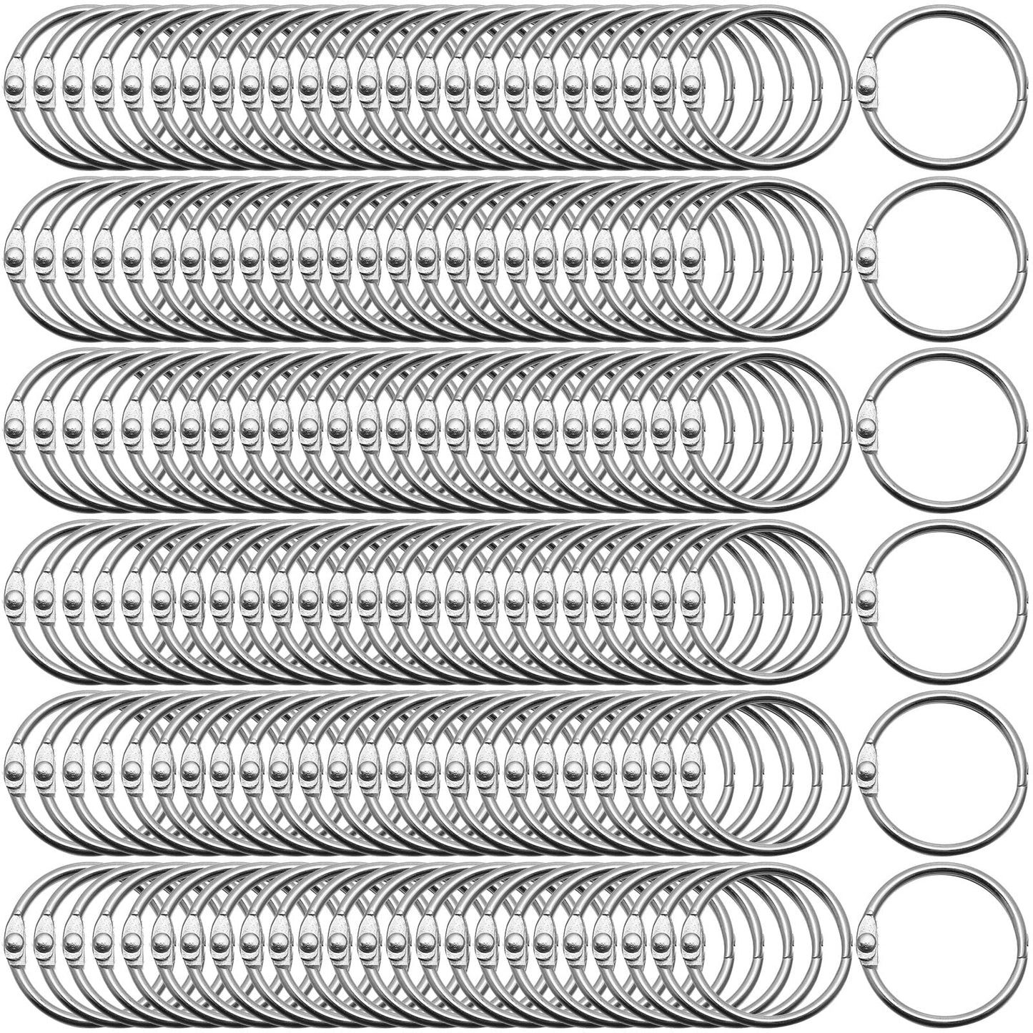 500 Pack Loose Leaf Binder Rings 1 Inch 25 mm Office Book Flashcard Rings Metal for Index Cards Binder Clips for School Home Office Supplies, Silver