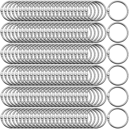 500 Pack Loose Leaf Binder Rings 1 Inch 25 mm Office Book Flashcard Rings Metal for Index Cards Binder Clips for School Home Office Supplies, Silver