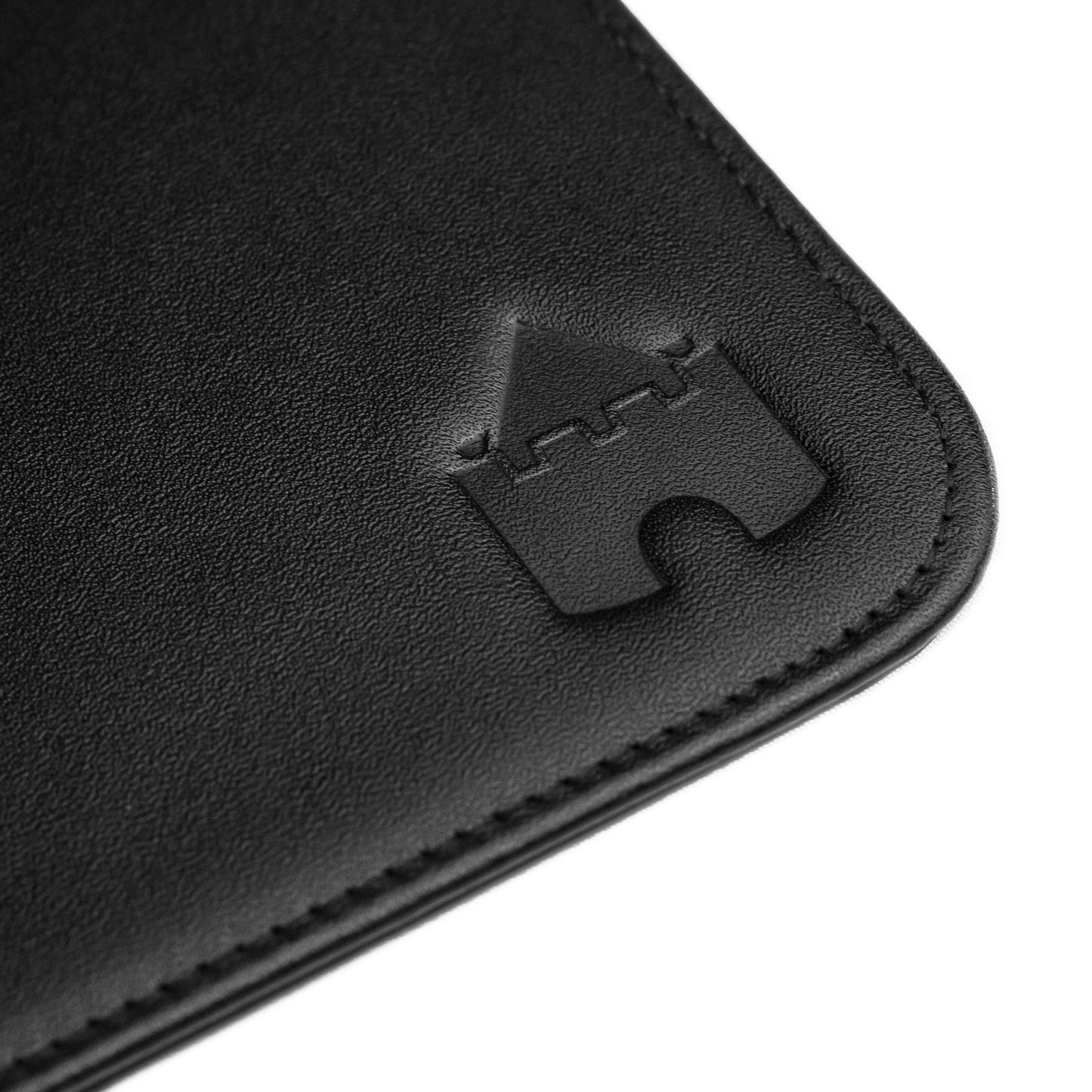 Castle Moat Mouse Pad Durable Genuine Leather, Easy to Clean Computer Mouse Pad with Non-Slip Rubber Base for Home and Office (Logo)