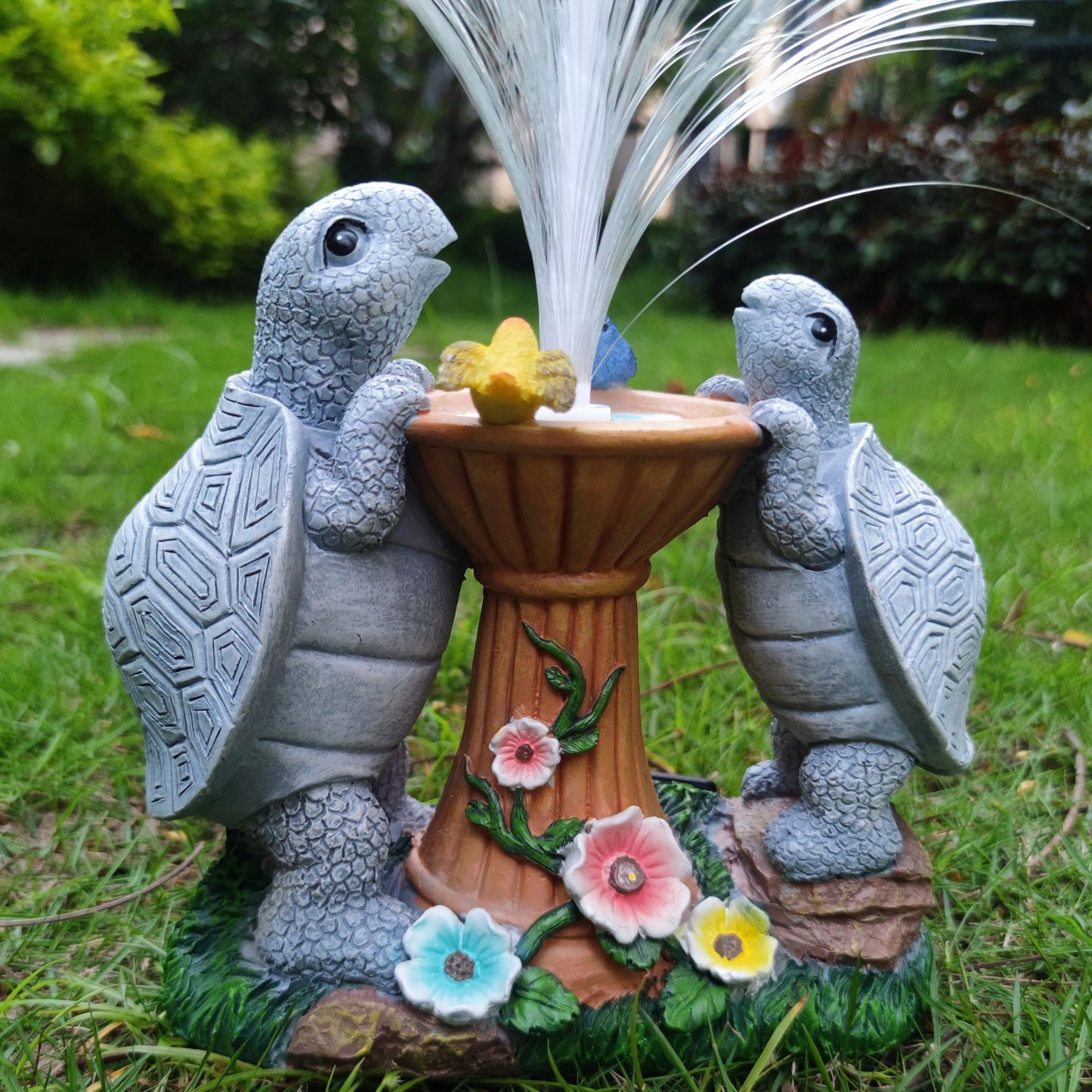 RCTTICUU Solar Turtle Garden Statues with LED Lights, Resin Turtles Figurine Outdoor Decorations Colour Changing Optical Fiber Solar Light, Outside Art Decor for Lawn,Yard, Unique Housewarming Gifts
