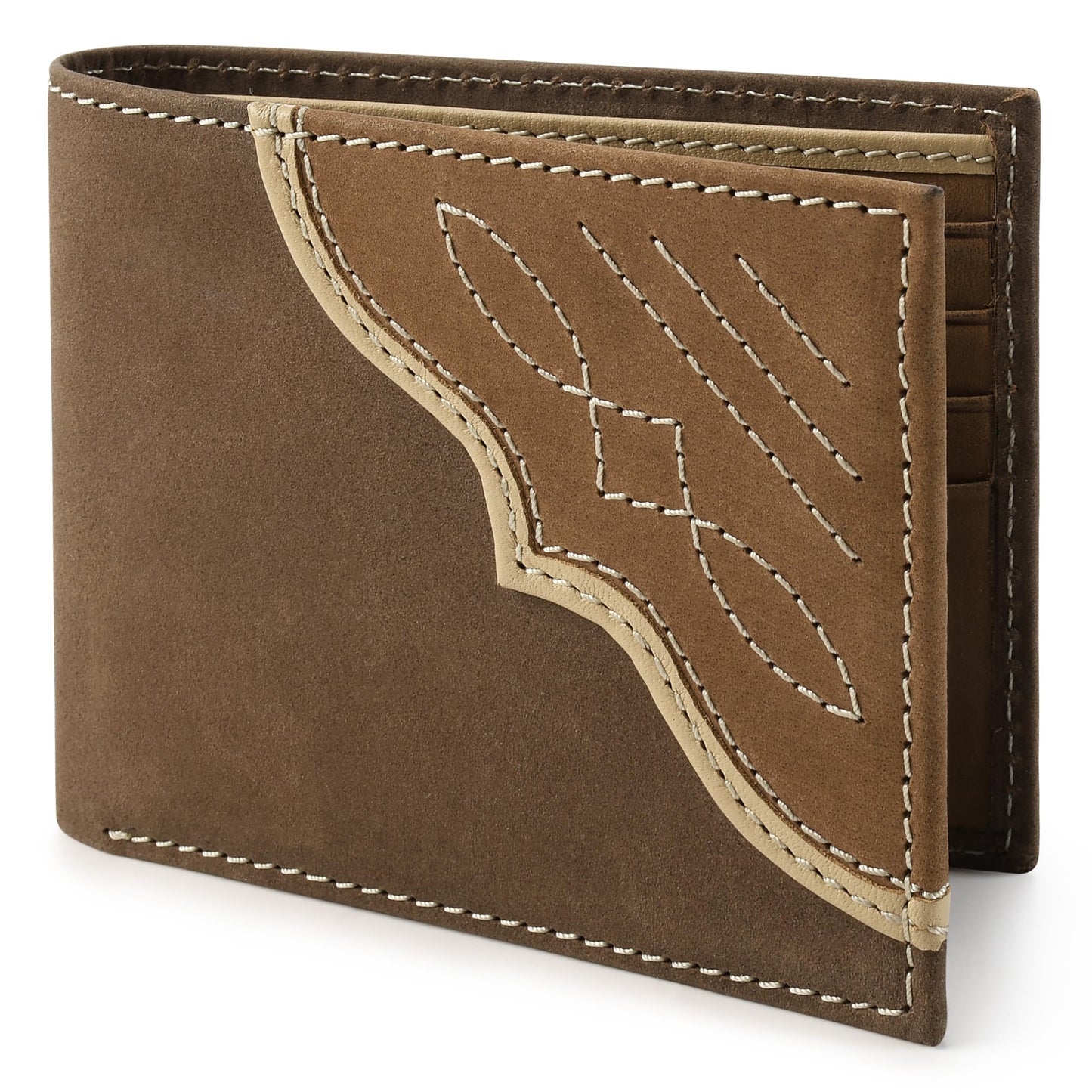 Wrangler Men's Bifold Wallet with Flip-Out ID Window, Genuine Leather, RFID Blocking, Gift for Him