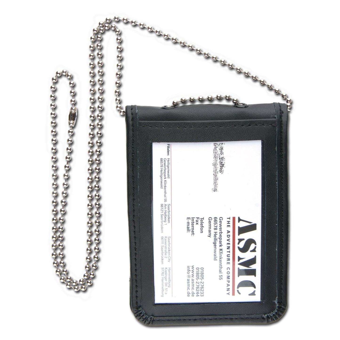 Rothco Leather Neck Identification Badge Holder, Black