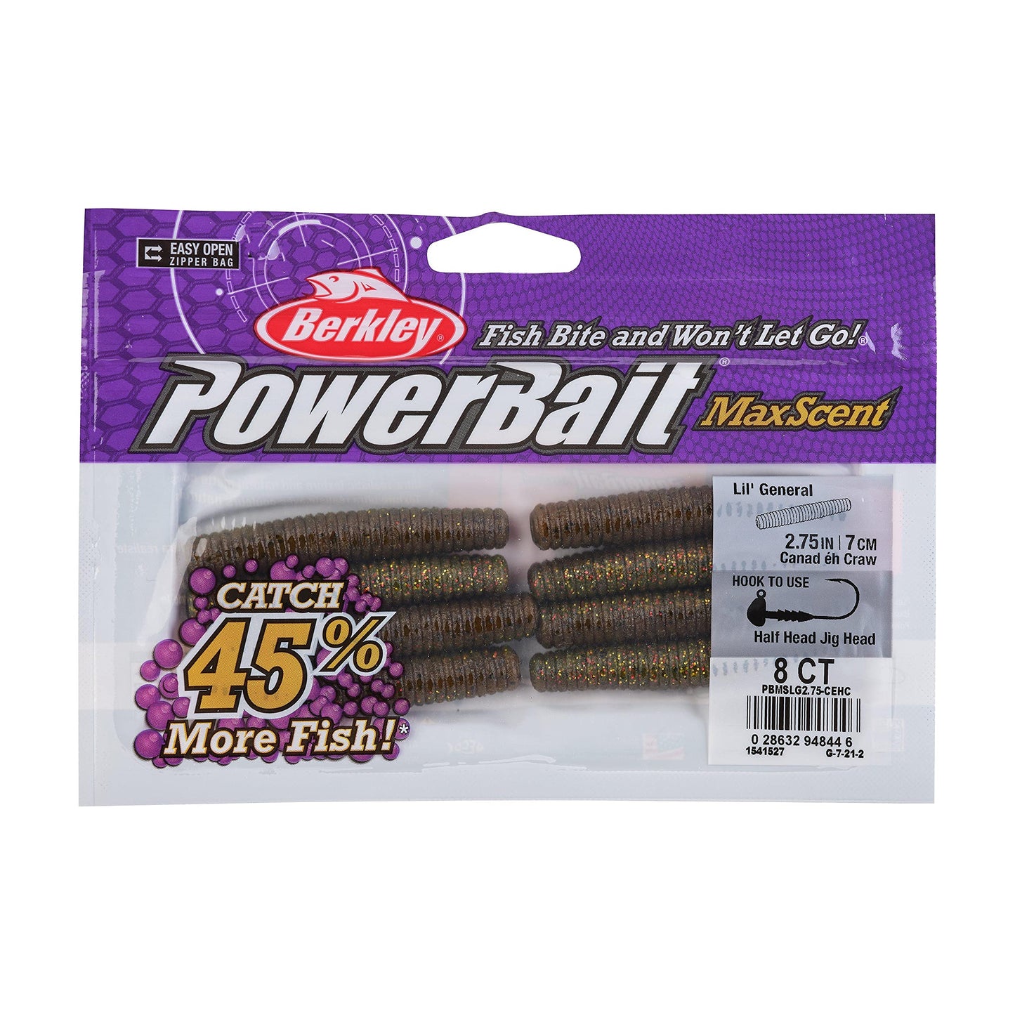 Berkley PowerBait MaxScent Fishing Soft Bait, Canad éh Craw, 2 3/4"