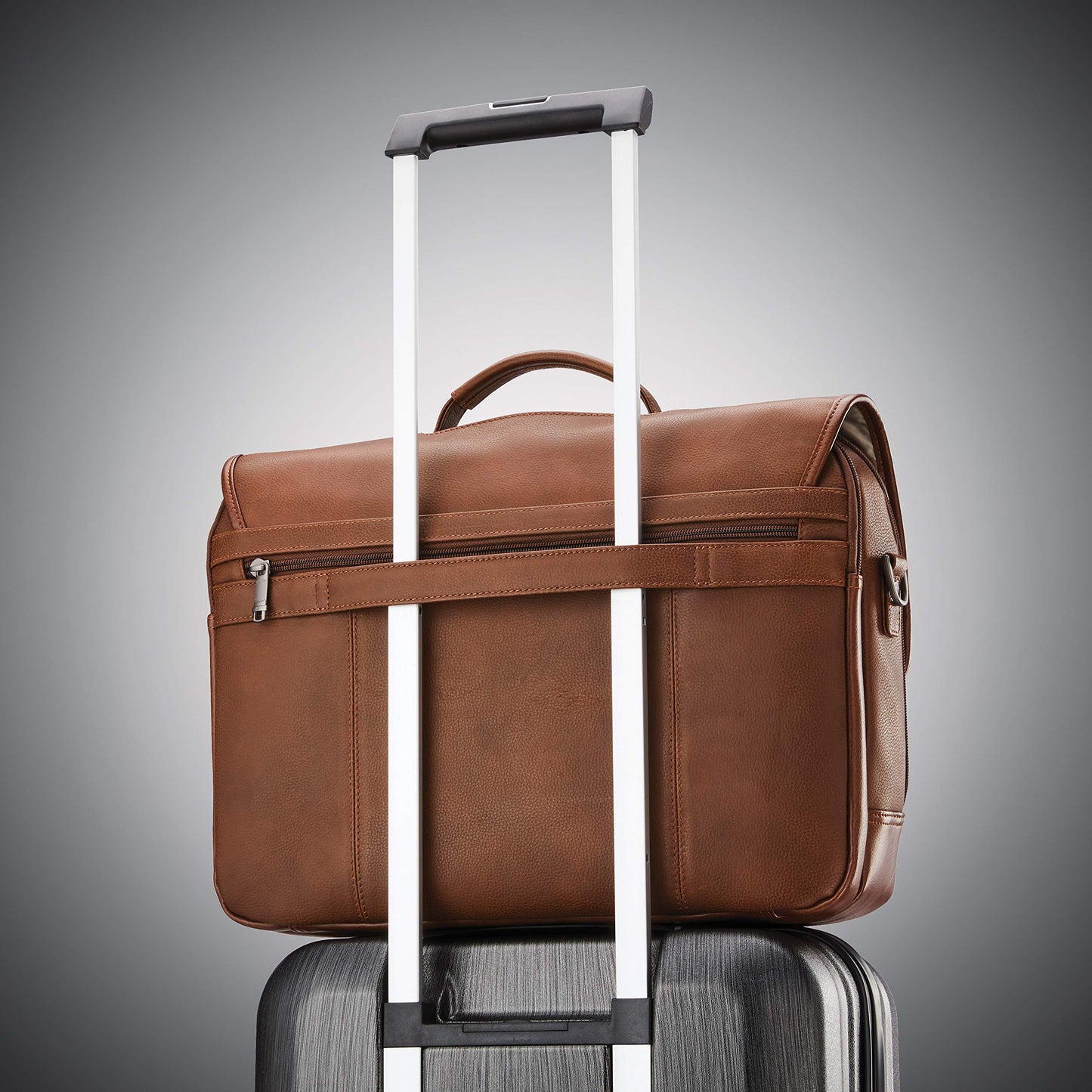 Samsonite Classic Leather Flapover, Cognac , One Size