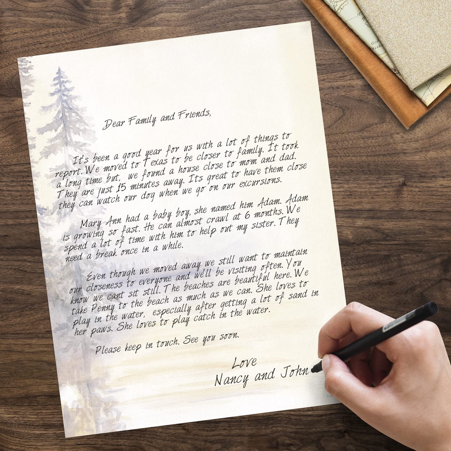 Great Papers! Morning Mist 2-Sided 8.5" x 11" Letterhead and #10 Envelope Stationery Set, 50 Stationery Sheets and 25 Matching Envelopes, 75 pieces (2021039)