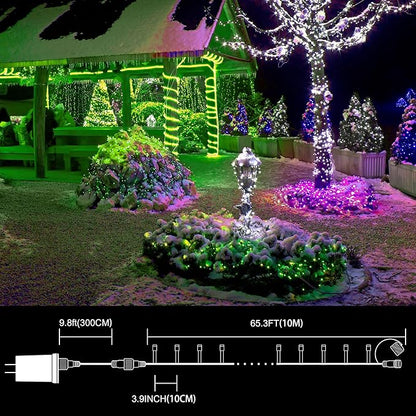 LAMPHOME 33ft Christmas Decorative St. Patrick's Day Mini String Lights, 100 LED Transparent Wire Fairy Starry String Lights Plug in, 11 Lighting Modes for Indoor Outdoor Xmas Tree (Green)