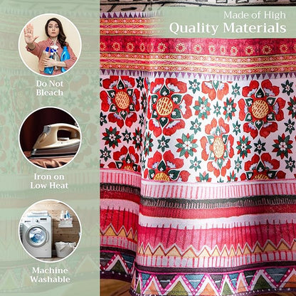 Maison d' Hermine Table Cloth Round Table 100% Cotton 69 Inches Fall Tablecloth Reusable Everyday Use for Thanksgiving Christmas Decorations Dining Farmhouse Party (Ispahan)