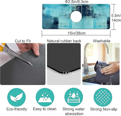 Kitchen Sink Splash Guard Faucet Mat Super Absorbent Fast Drying Mat Sink