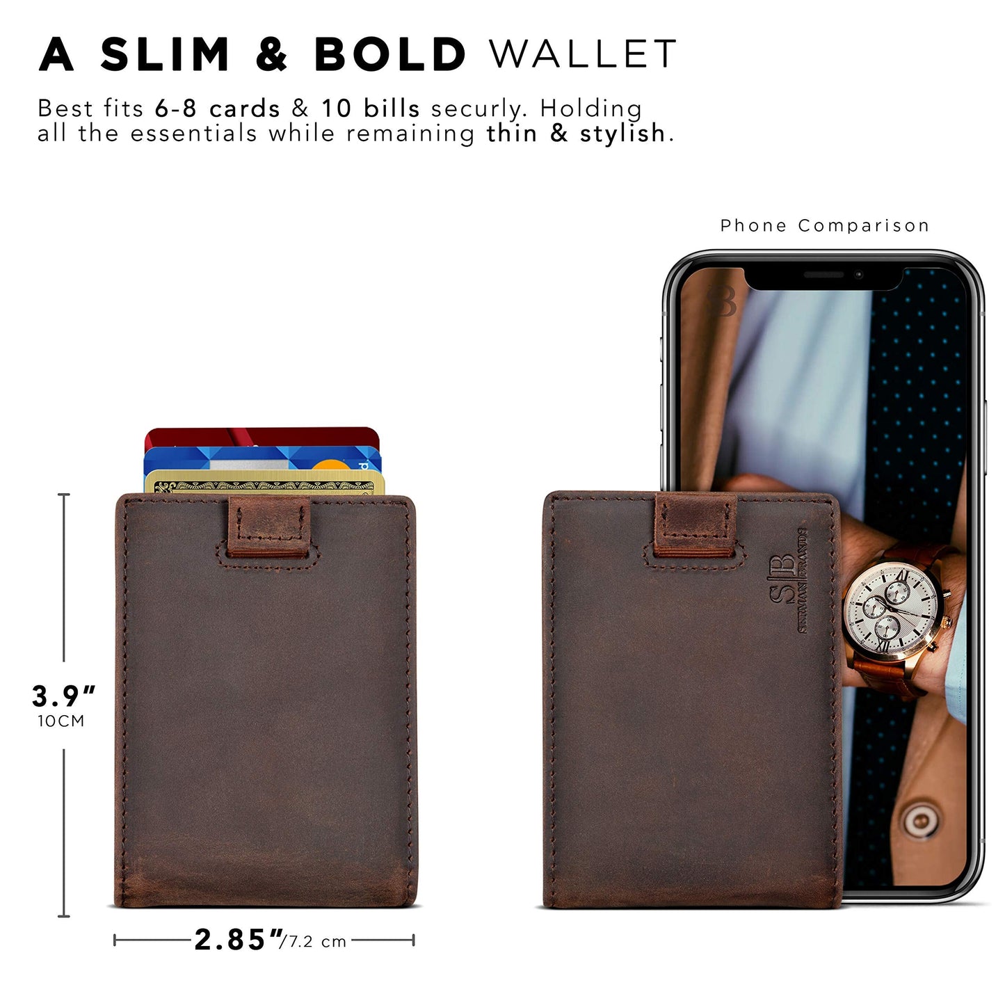 RFID Blocking Slim Money Clip Wallet – Leather Bifold Front Pocket Minimalist Mens Wallet with Money Clip for Men, Small Credit Card Holder Wallet - Travel Wallet with Gift Box