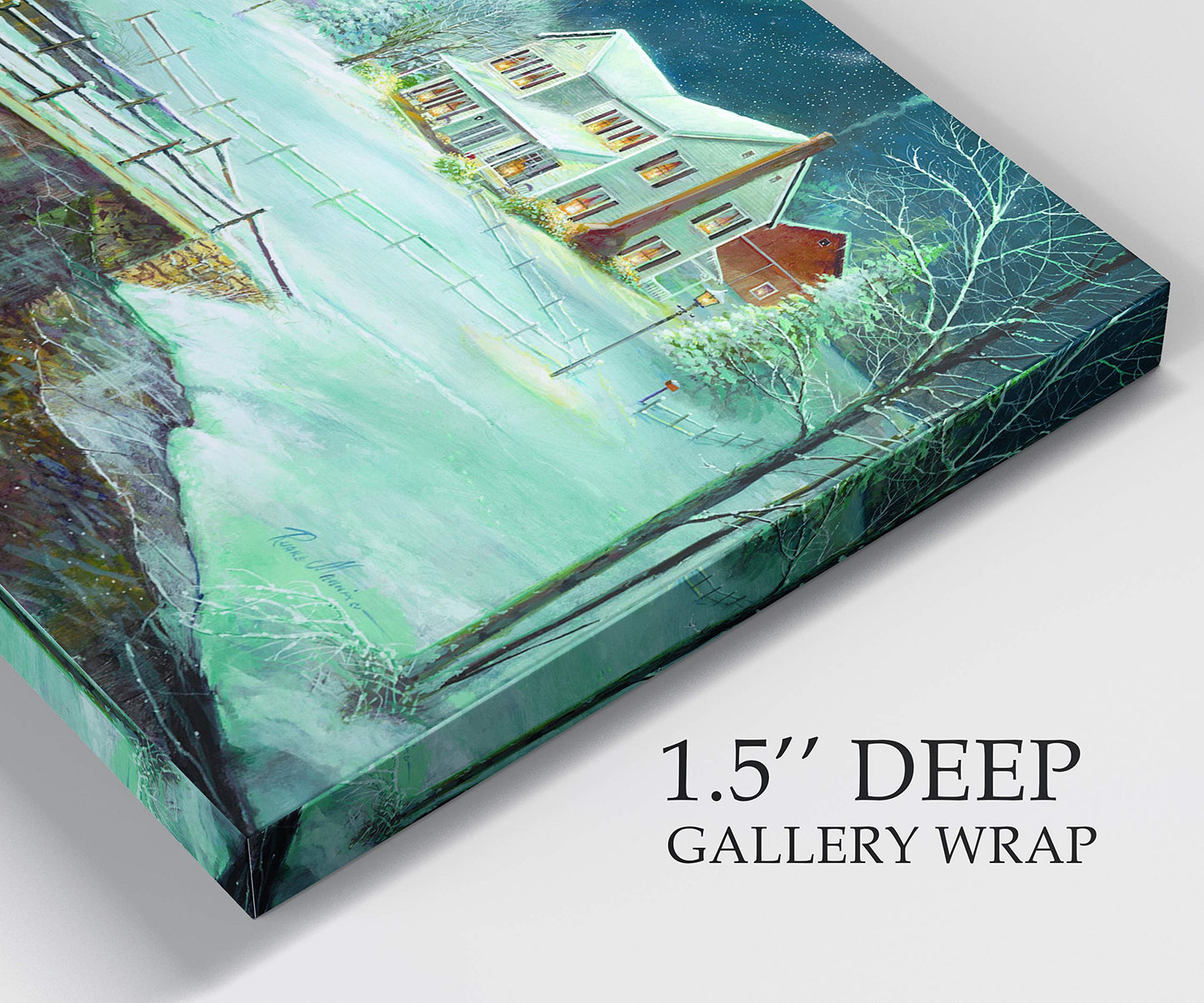 Renditions Gallery Canvas Wall Art Decorations Paintings & Prints Barn Winter Serenity Abstract Art Wall Hanging Prints for Bedroom Dining Living Room Office Home Kitchen Wall Decor - 32"X48" LT18